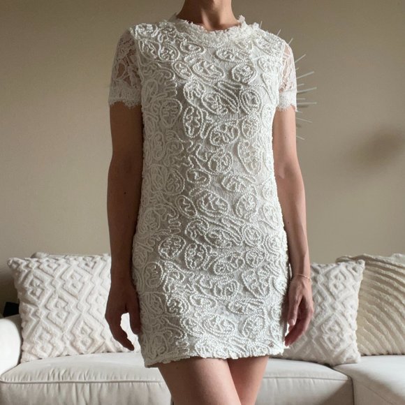Zara White Textured Mini Dress - Picture 7 of 11